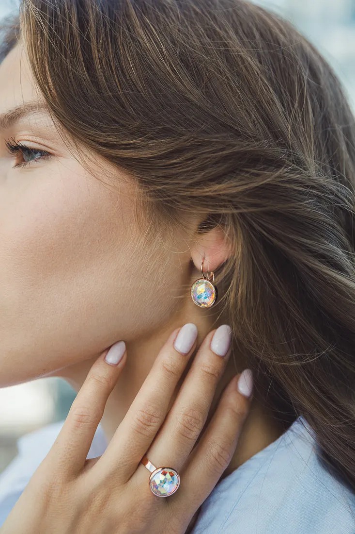 ROSE GOLD AB CRYSTAL EARRINGS