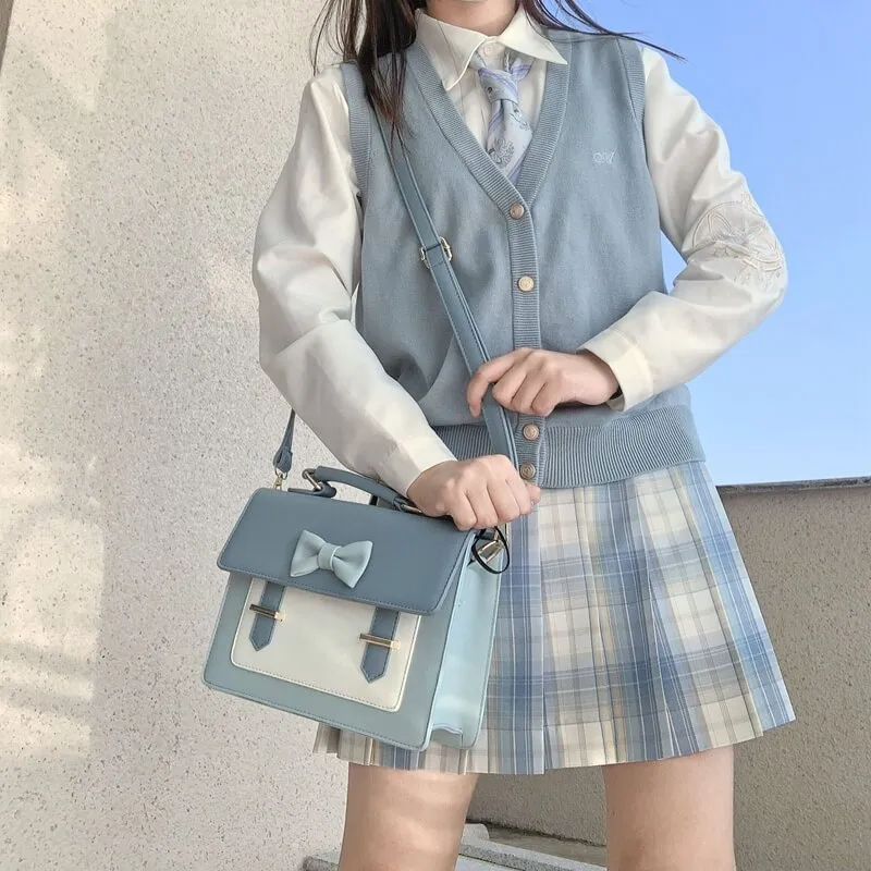 Sakura flower Japanese JK uniform Cambridge bag by0396