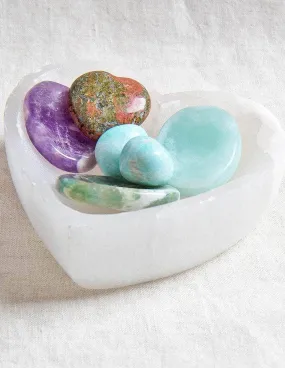 Selenite Crystal Heart Recharging Bowl