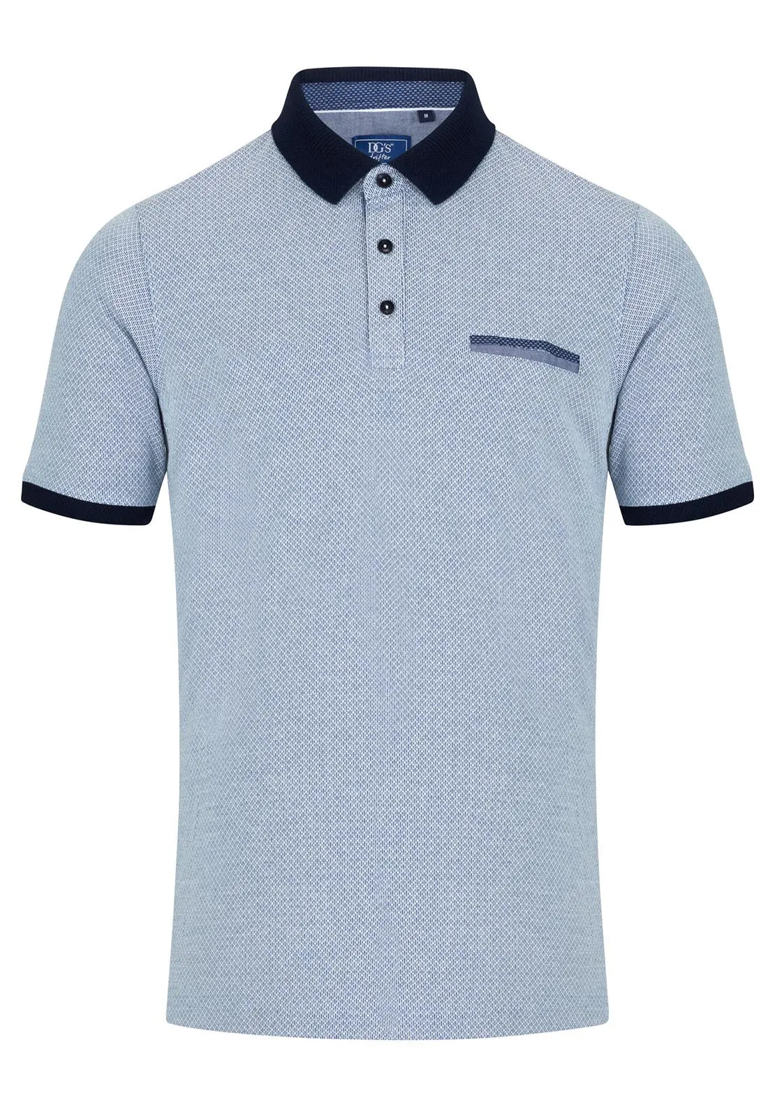 Short Sleeve Knit Polo - Blue