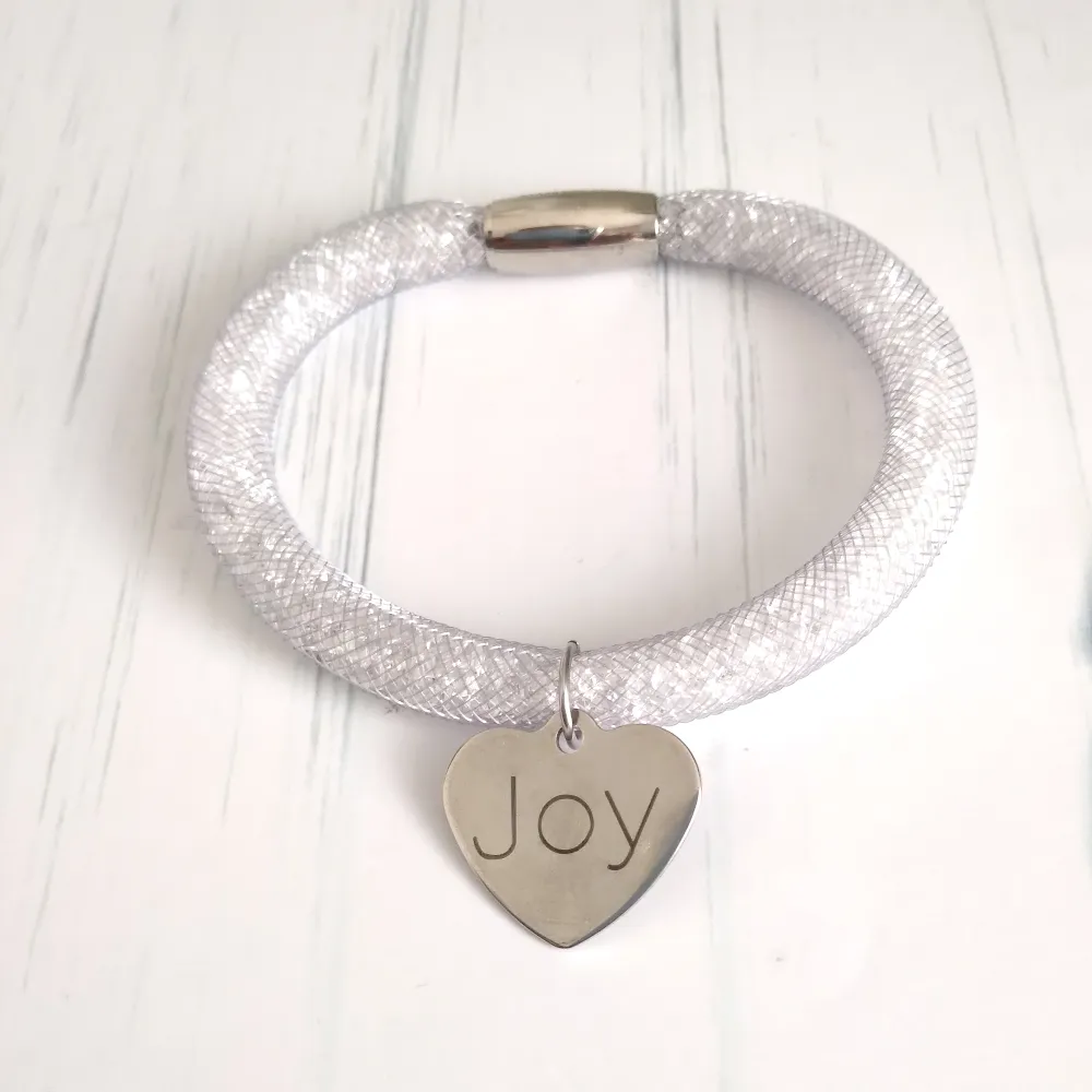 Silver Crystal Mesh Joy Bracelet