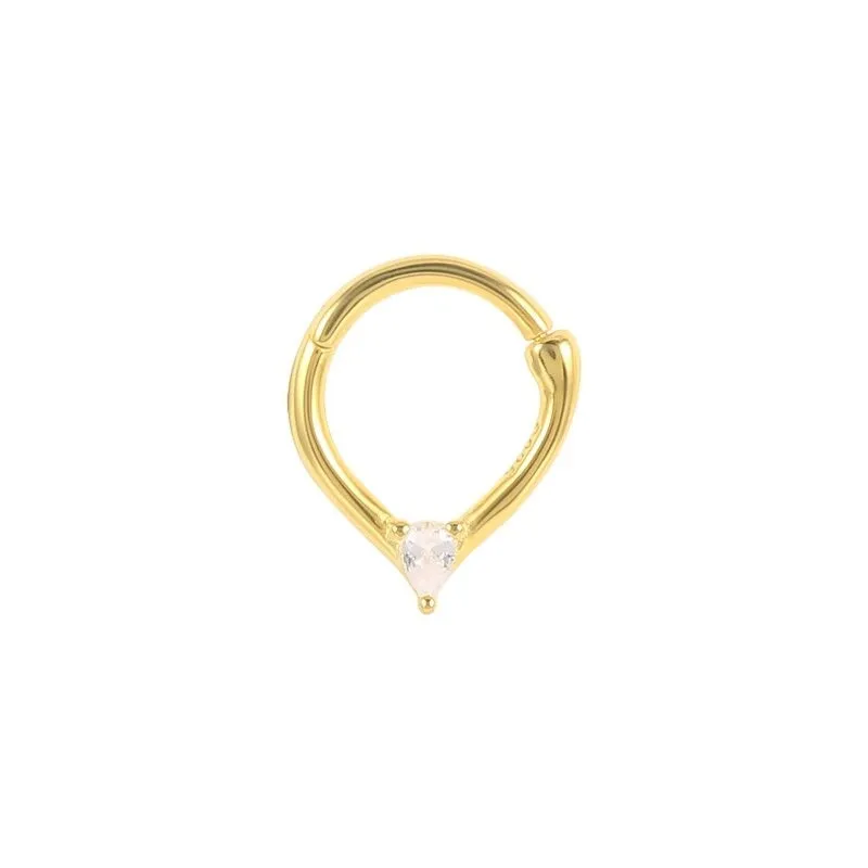 Silver Stylish Crystal Nose Hoop Ring For Women