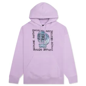 Slim Fit Embroidery & Print Hoodie - Lilac