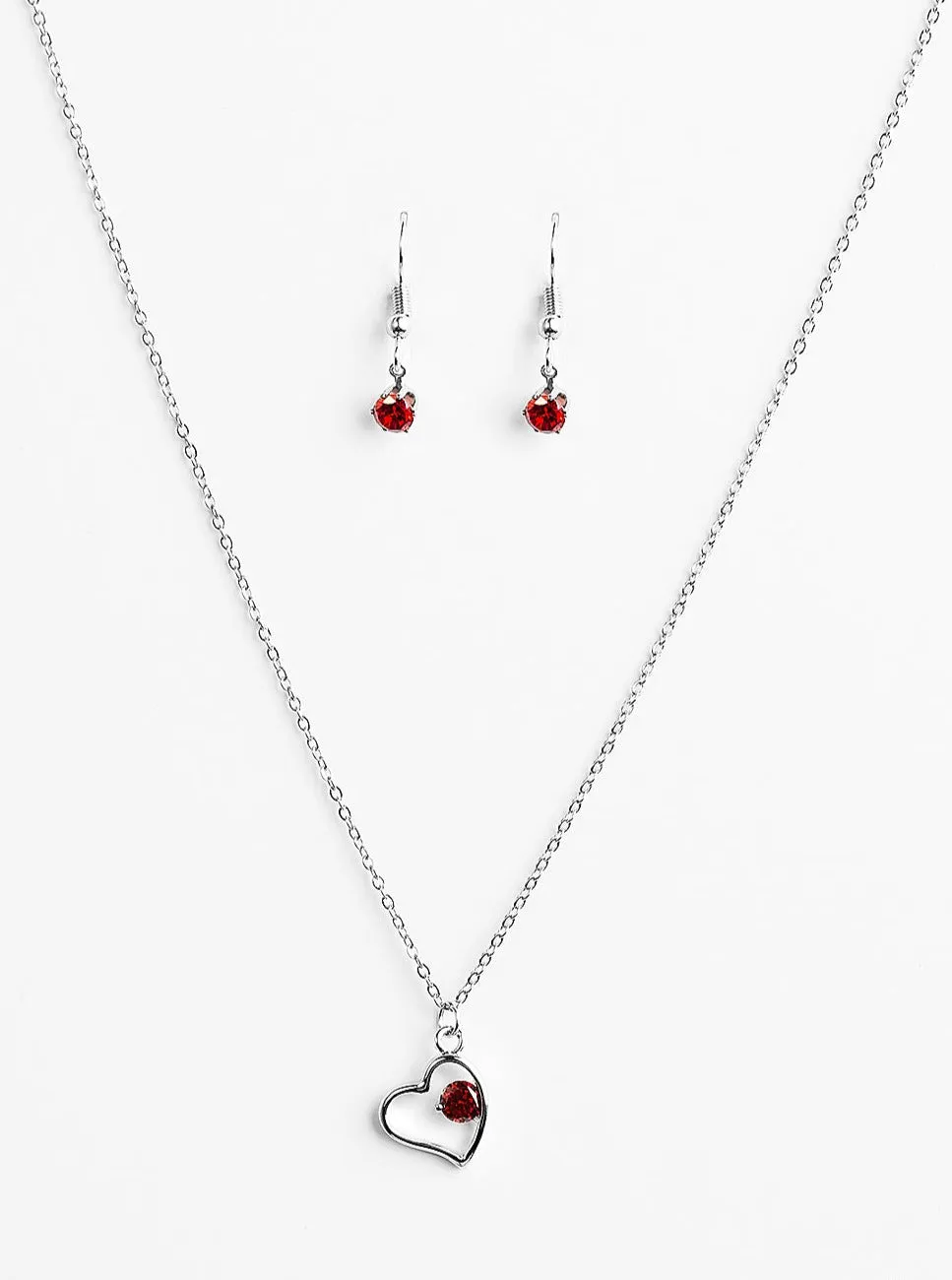 Sparkle With All Your Heart Red Necklace Set