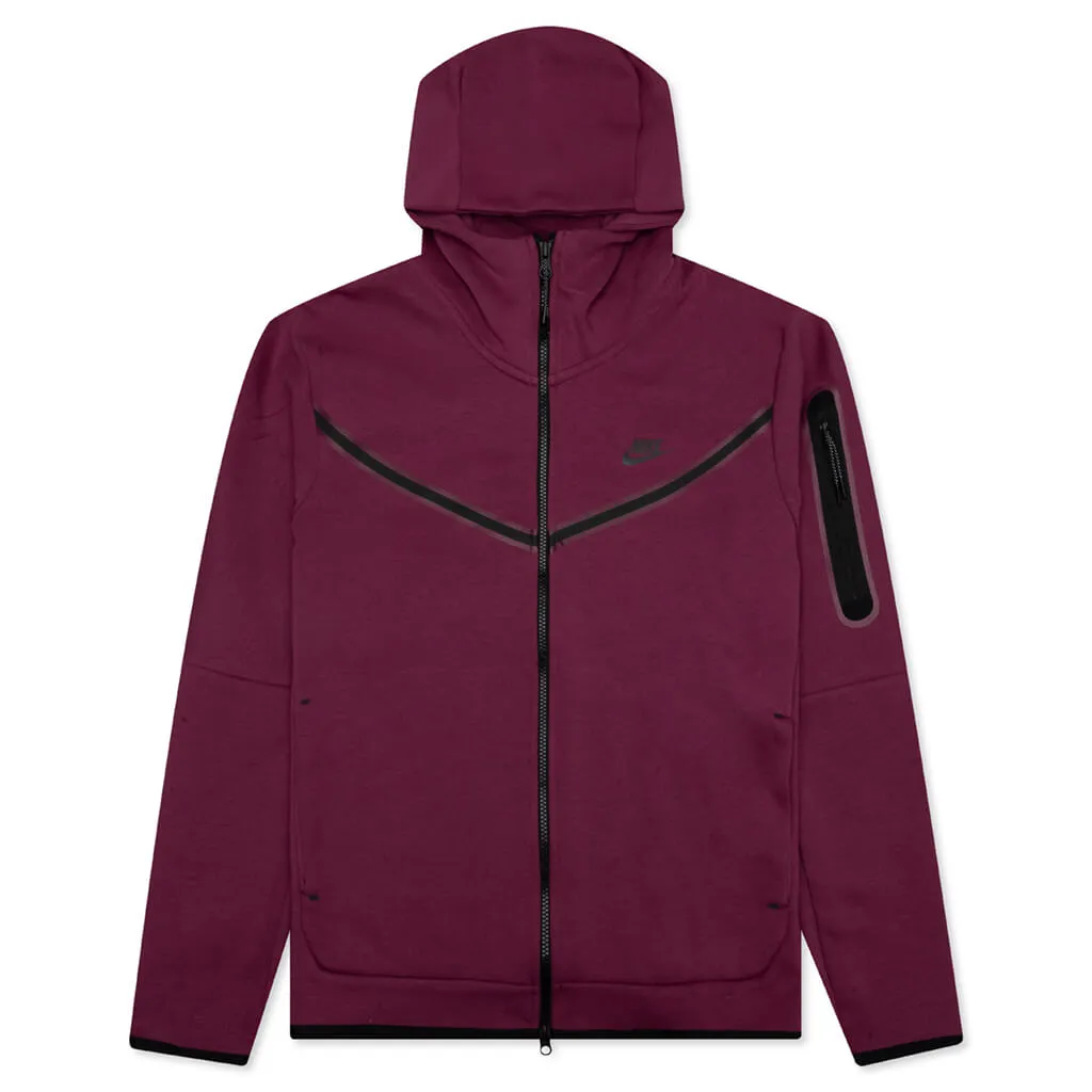 Sportswear Tech Fleece Full Zip Up Hoodie - Rosewood/Black