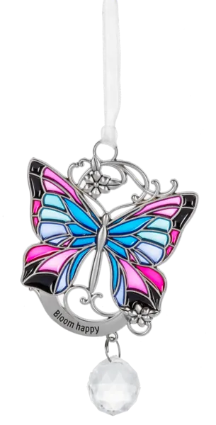 Stained Glass Style Butterfly Ornament - Bloom happy