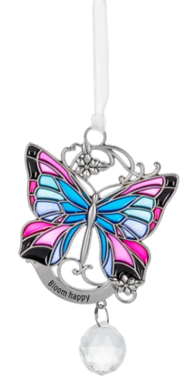 Stained Glass Style Butterfly Ornament - Bloom happy