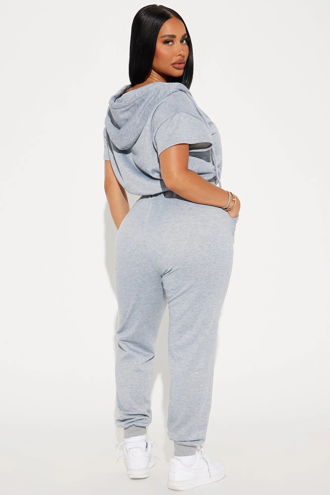 Stella Short Sleeve Jumpsuit - Heather Grey