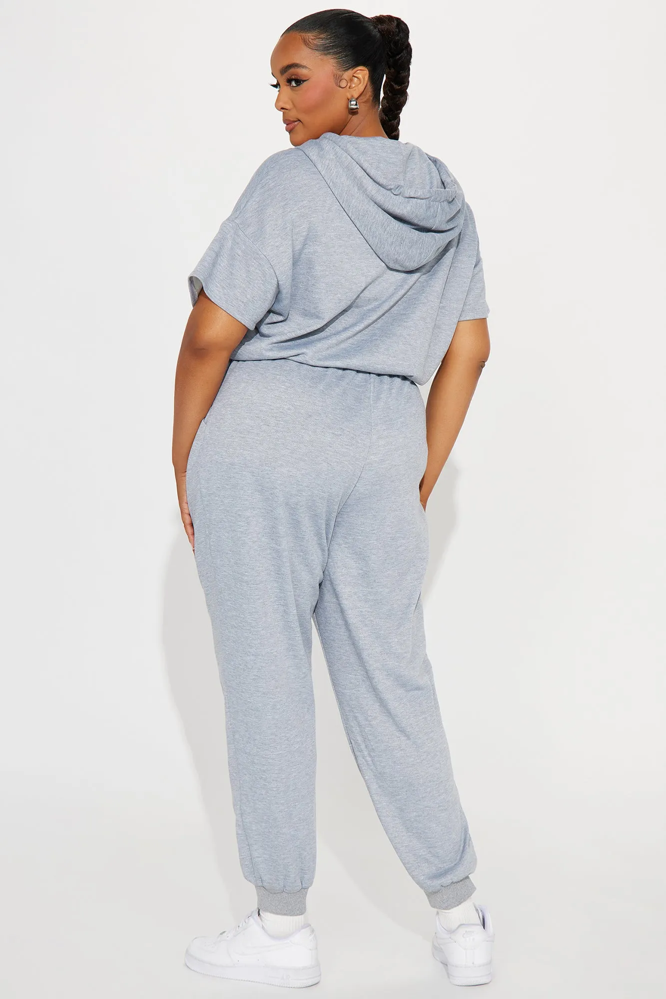 Stella Short Sleeve Jumpsuit - Heather Grey