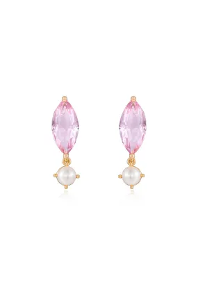 Sweet Mauve Crystal Dangle Earrings