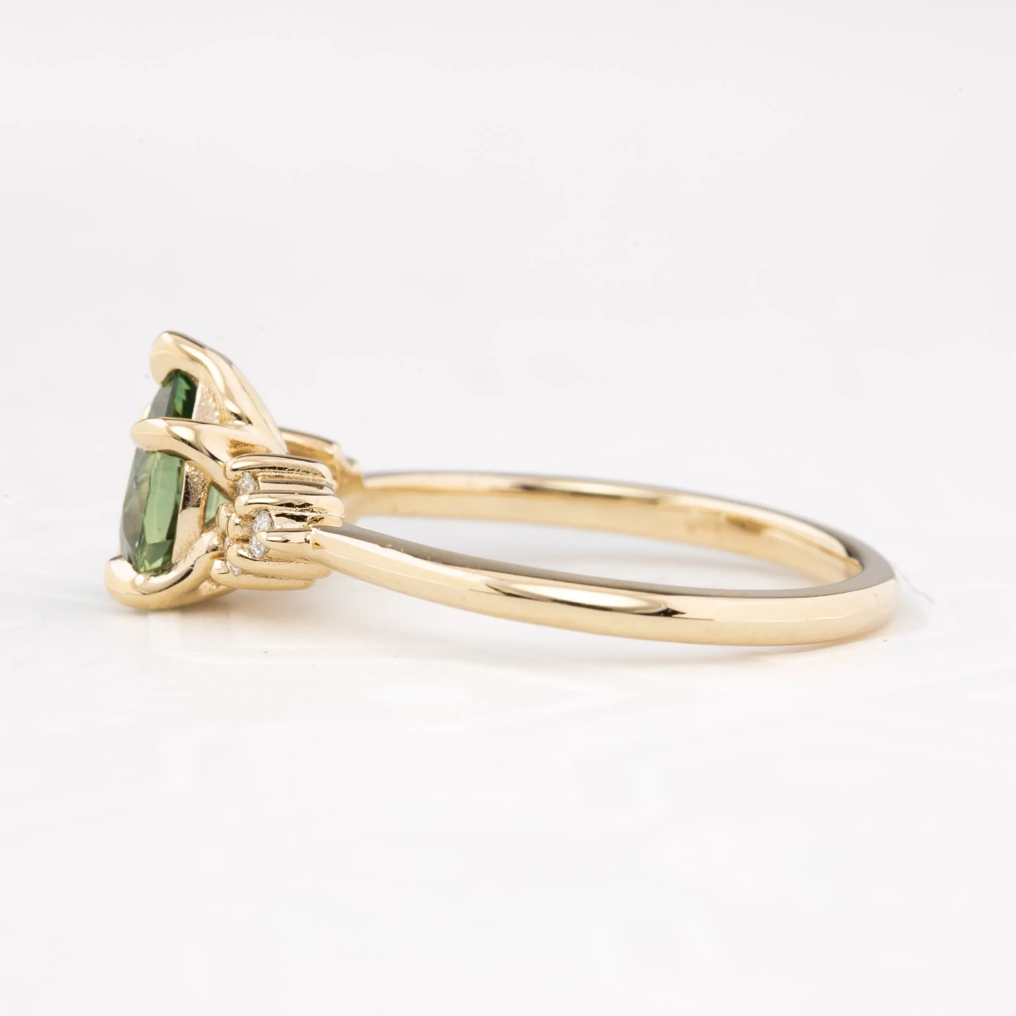 Teresa Ring 1.09ct Light Green Montana Sapphire, 14k Yellow Gold (One of a kind)