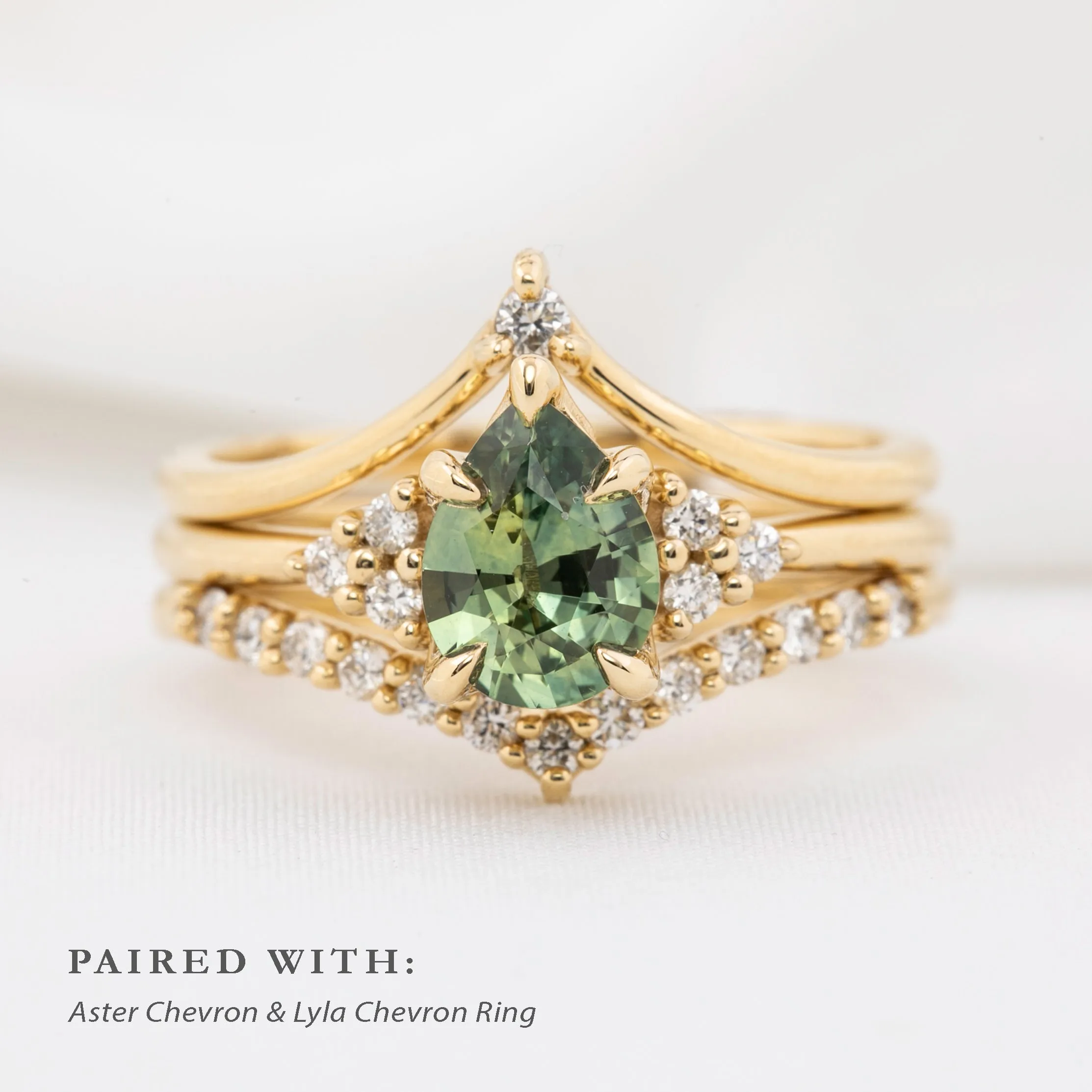 Teresa Ring 1.09ct Light Green Montana Sapphire, 14k Yellow Gold (One of a kind)