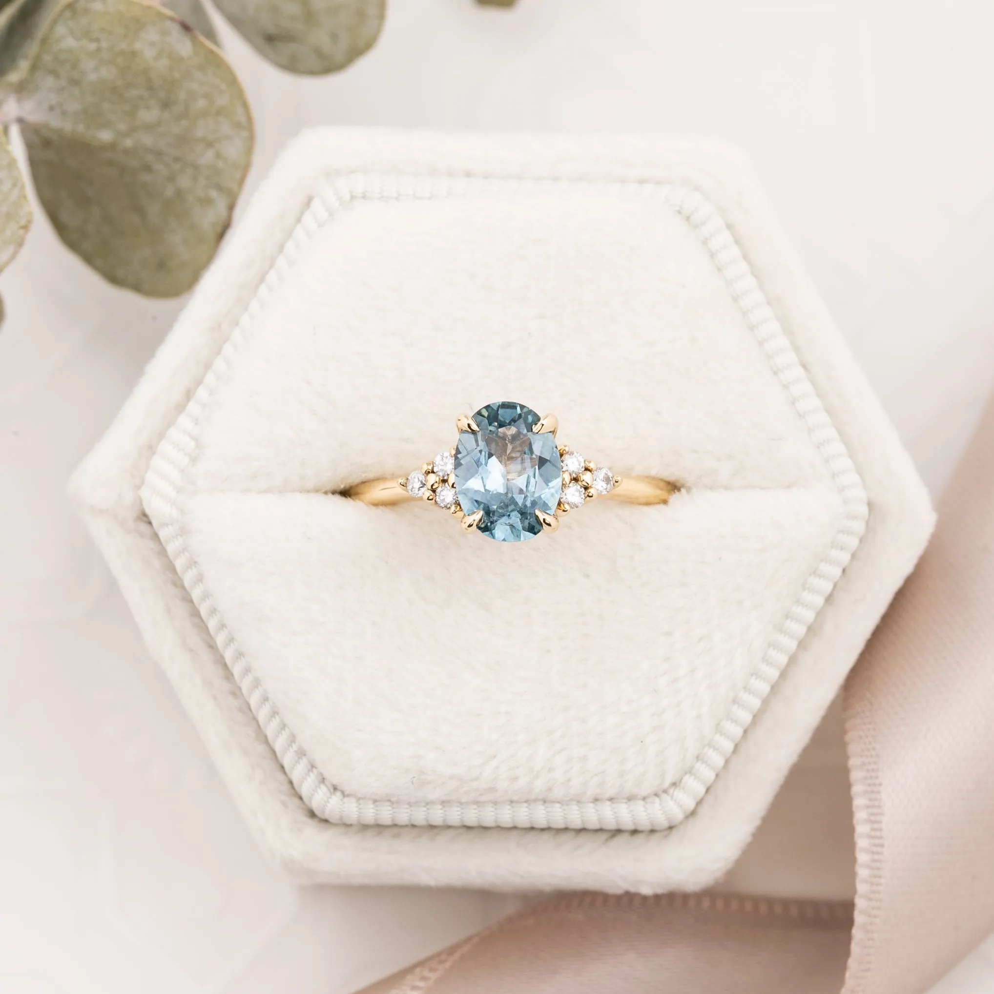 Teresa Ring 1.34ct Blue Montana Sapphire, 14k Yellow Gold (One of a kind)