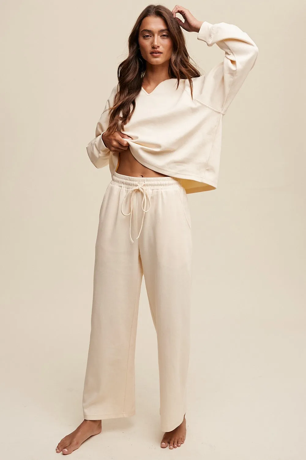 The Alina Sweatshirt and Pants set in Cream