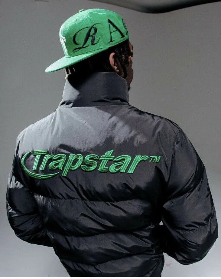 TRAPSTAR HYPERDRIVE PUFFER JACKET - BLACK/GREEN