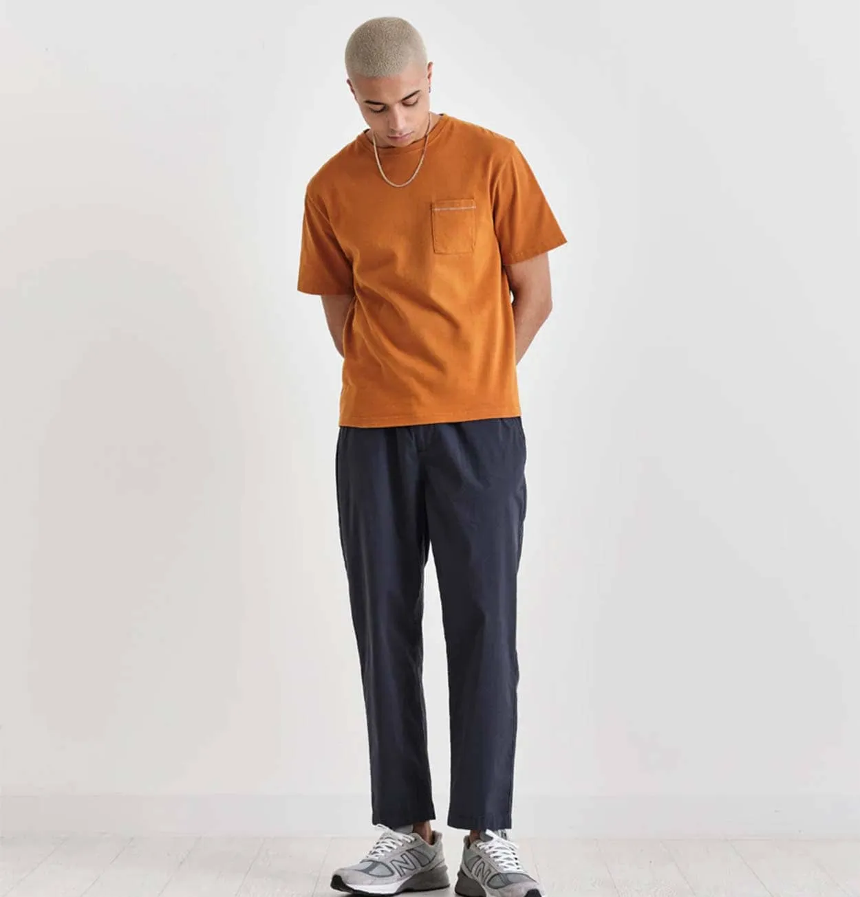 Wax London Dean T-Shirt in Burnt Orange Acid Wash