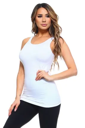 White SEAMLESS TANK TOP