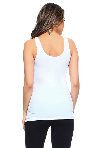 White SEAMLESS TANK TOP