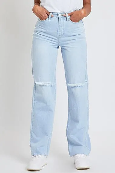 Women's Dream  Wide Leg Jeans With Raw Edge-Sale