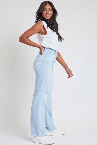 Women's Dream  Wide Leg Jeans With Raw Edge-Sale